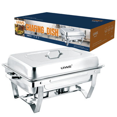 跨境貨源不鏽鋼自助餐爐酒店餐廳食物加熱容器可分格盛裝酒精爐