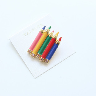 European and American style jewelry Talbots tail copper gold-plated color enamel glaze pencil brooch silk towel buckle