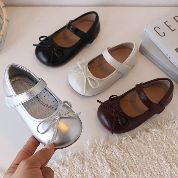 Cross-Border Foreign Trade Custom-Made Girls' Princess Shoes, Mary Jane Shoes, Small Leather Shoes with Bowknot, Stylish Baby Single Shoes, Children's Shoes