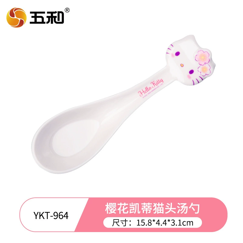 Hello kitty, подлинная посуда для кормления детская творческая милая ложка для прикорма