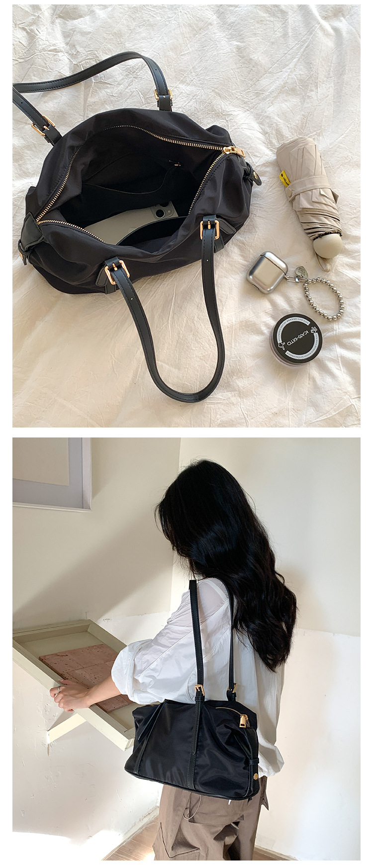 Nylon spalla grande capacità, semplice e versatile ascella ba, alla moda splicin, design di nicchia, pendolari donne_voghion.com