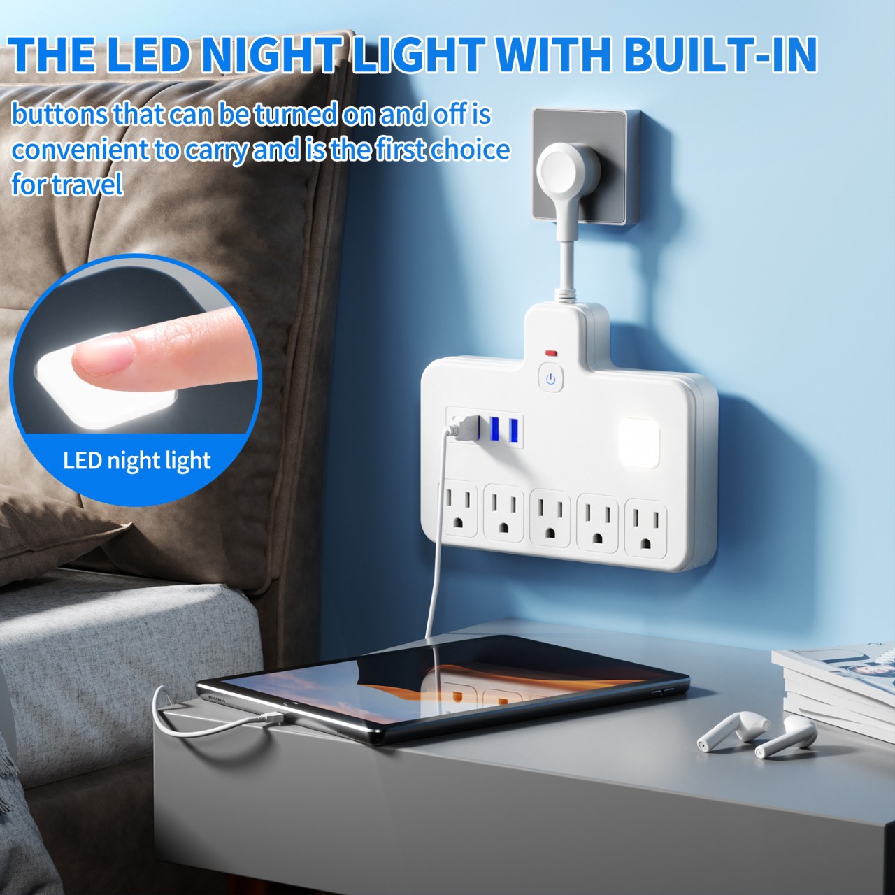 Fuente transfronteriza fabricantes de convertidores estándar estadounidenses enchufes LED usb + tipo-c enchufes de conversión de rejilla eléctrica