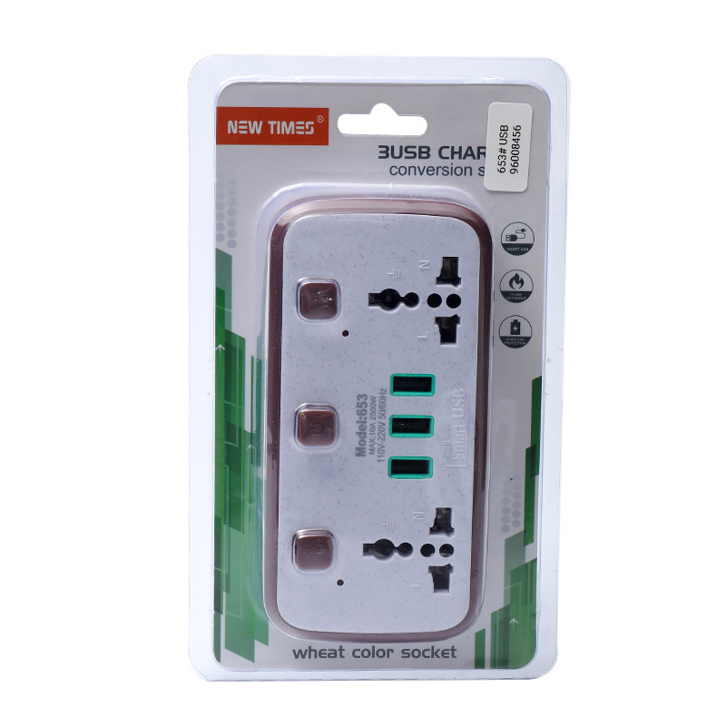 653 # USB tres interruptores separados enchufe de conexión Dubai Dubaiconverter