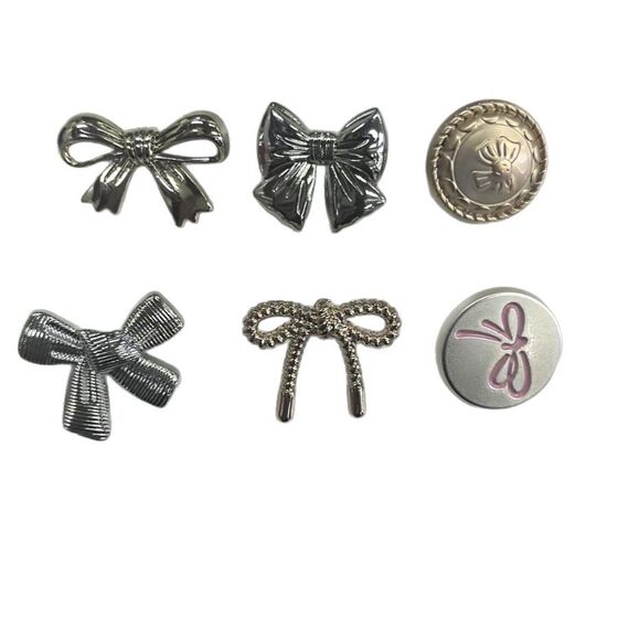 Wholesale Chanel Style Hollow Metal Bow Hand Sewn Button Coat Women's All-match dress Decorative Button for Suit