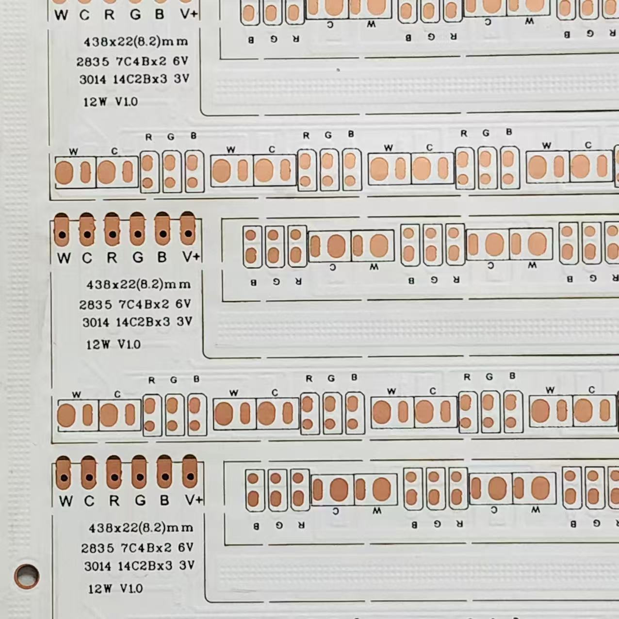 FPC柔性线路板6寸幻彩L型2835单色56D 3014单色84D 438*22MM*20PC