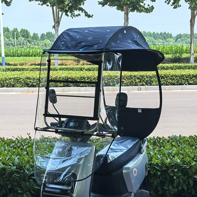 Elektromobil üçün ön şüşə çətiri (günlük): rain and sun protection - sliding-window-model-black-snowflake-suitable-for-all-seasons-suitable-for-vehicles-with-rearview-mirrors
