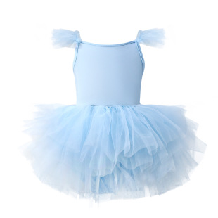 Ballet Dress Girls' Dance Clothes Leaf Clothing Mesh dress Gymnastics Clothes Children's Training Dress
