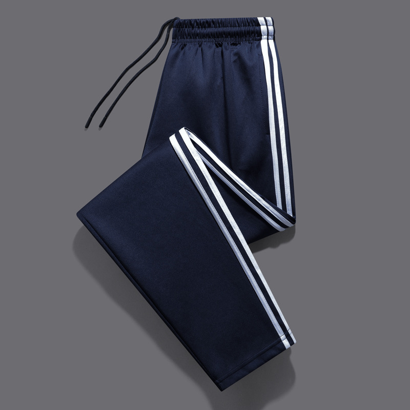 (spring and autumn south korean silk) two stripes navy blue
