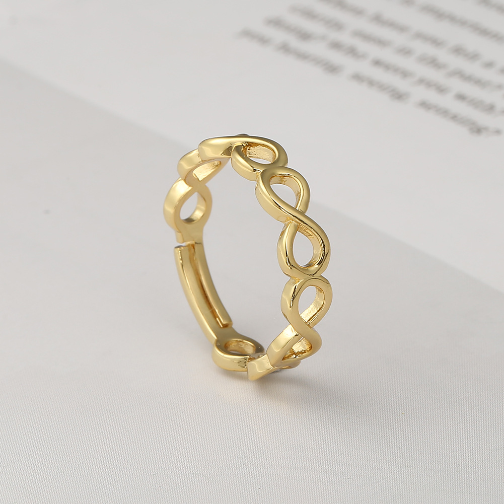 fashion copper plated real gold 8 shape open ring