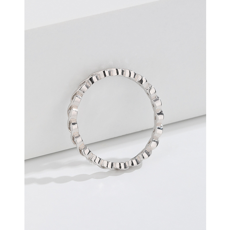 925 anillo de diamantes de plata esterlina hembra ins nicho diseño simple estilo frío personalidad abierta moda anillo de dedo índice