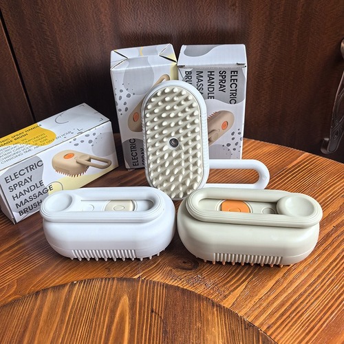 New Cross-border Cat and Dog Pet Electric Spray Massage Pet Comb One-click Spray Anti-Hair Flying Brush Bath Shampoo Dehairing