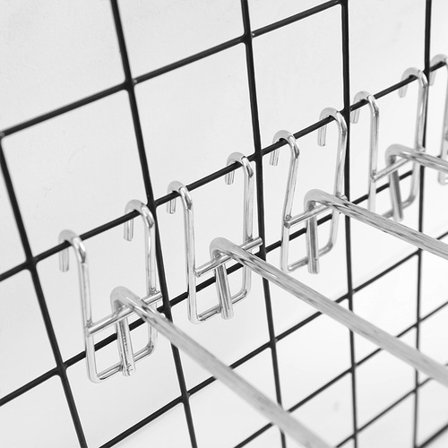 Multi-specification grid hooks supermarket snack socks single line double line mesh shelf hook metal bold foreign trade