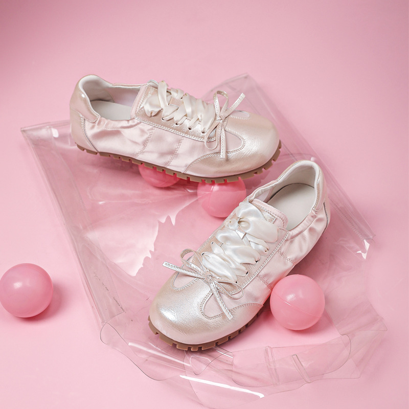 [Chaobunan] 2025 primavera nuevo zapato de sola suave satin plano deportivo casual ballet zapatos de entrenamiento para mujeres