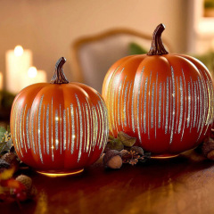 Starry Night Glass Pumpkin Orange万圣节南瓜装饰