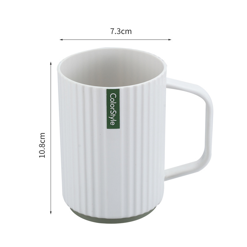 Double-toned Bathroom Tumbler With Handle For Student Dormitory_voghion.com