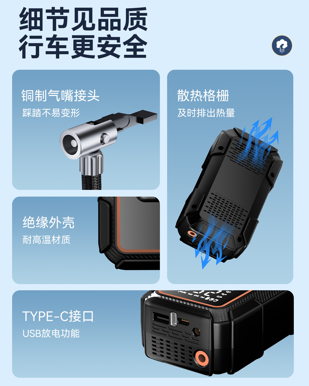 Cross-Border Exclusive Supply of Wireless Car Air Pumps, Portable Air Compressors, Automatic High-Pressure Fast Inflators for Car Tires