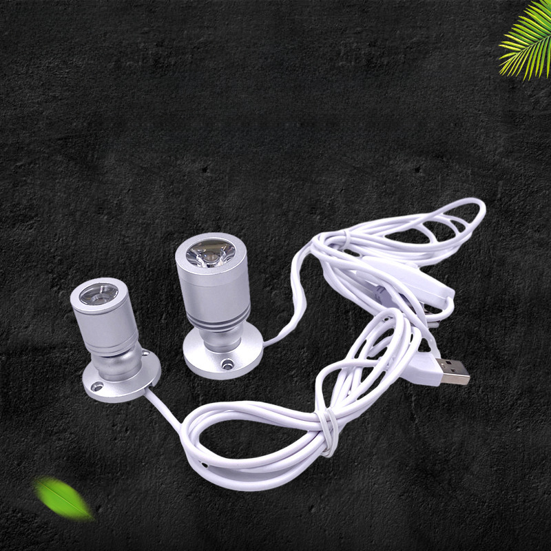 1W 작은 스포트라이트 디스플레이 캐비닛 핸드 램프 3W 카운터 오픈 와인 캐비닛 전시회 미니 USB 작은 보석 램프