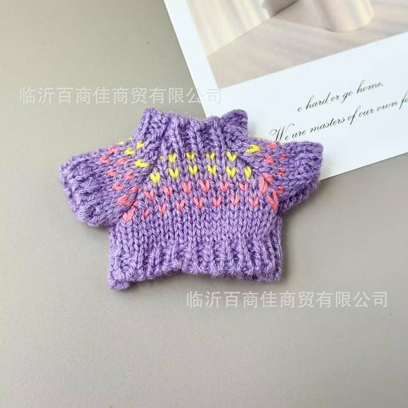14cm掌门狗拉布布labubu毛衣棉花娃衣小熊衣服缺牙迷你服饰配饰|undefined