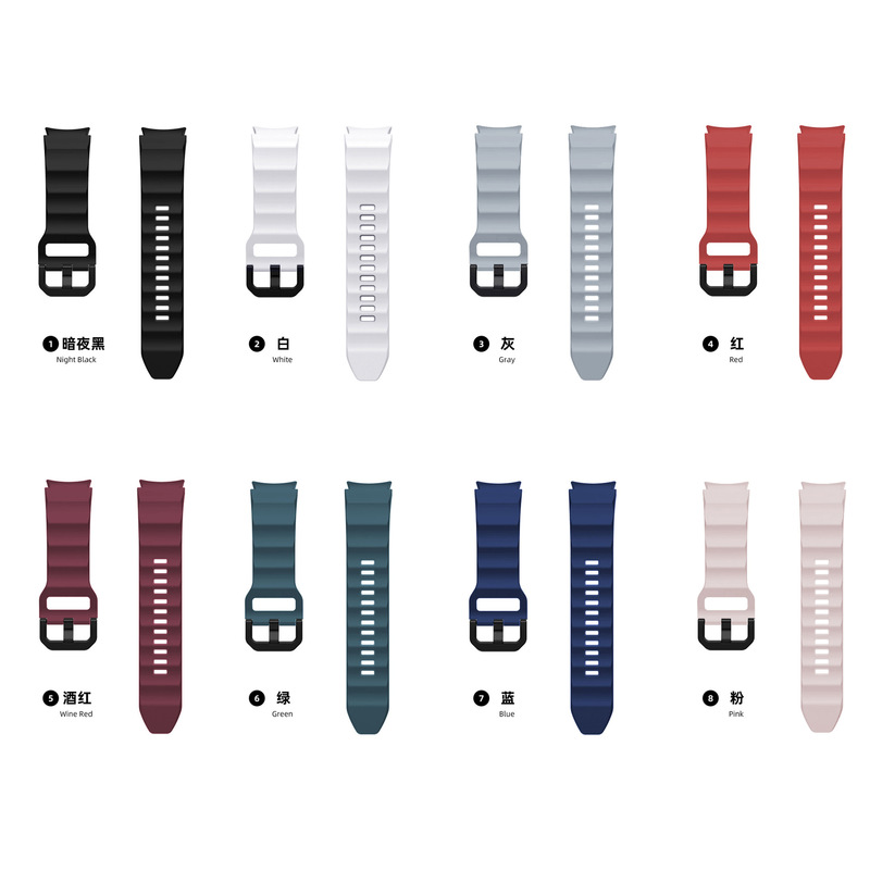 [Ready Stock] Suitable for Samsung Watch4/5/6/7 Smart Watch Tough Sports Silicone Watch Strap 20mm