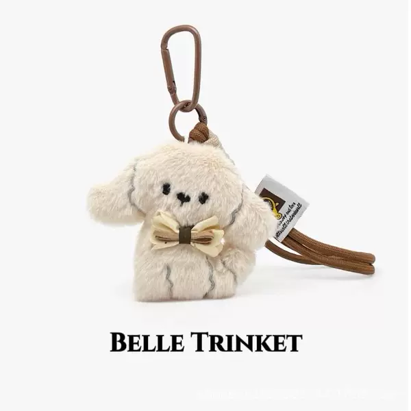 Cute Bichon Puppy Stuffed Doll Bag Pendant Couple School Bag Backpack Pendant High-End Car Key Chain