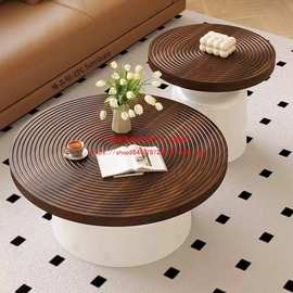 中古风实木茶几侘寂风法式复古家用客厅小户型设计师高级感茶台桌