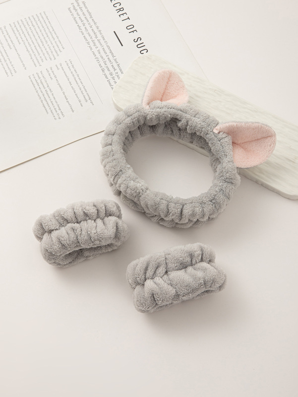 ぬいぐるみ洗顔ヘッドバンド、女性用フェイシャルマスク、洗顔ヘッドバンド、防水防湿ヘッドバンド、ヘッドバンド、ヘアアクセサリー|undefined