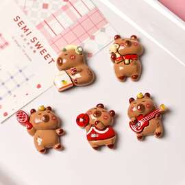 可爱卡通卡皮巴拉树脂配件DIY手工奶油胶发饰手机壳装饰材料