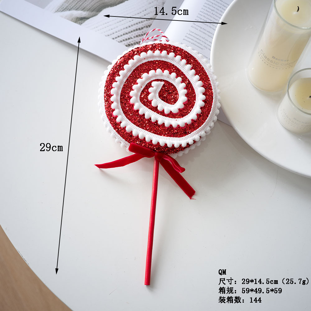 Árbol de Navidad transfronterizo colgar muletas rojas y blancas dulces bolas de Navidad decoraciones de Navidad escenario Amazon