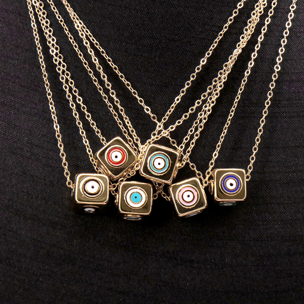 Fashion Devilu0027S Eye Square Copper Pendant Necklace Copper Necklaces