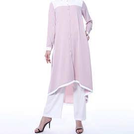 2019新款女大码拼色两件套上衣+裤子夏季女装现货 9725