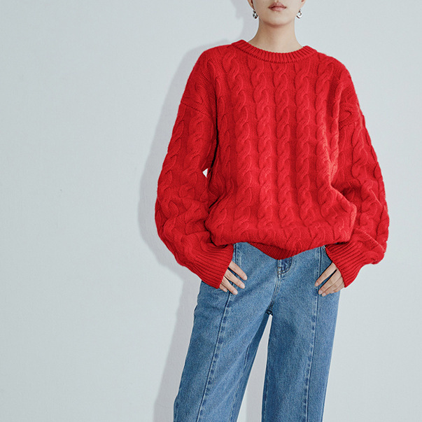 25 Autumn/Winter Christmas Knitted Sweater Plus Size Long Sleeve Ins Trendy Brand Design Fashion Women's Clothing Cross-Border Wholesale