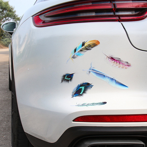 Cover scratches decorative car stickers feather leaves personalized creative bumper modified car stickers 3D three-dimensional car stickers