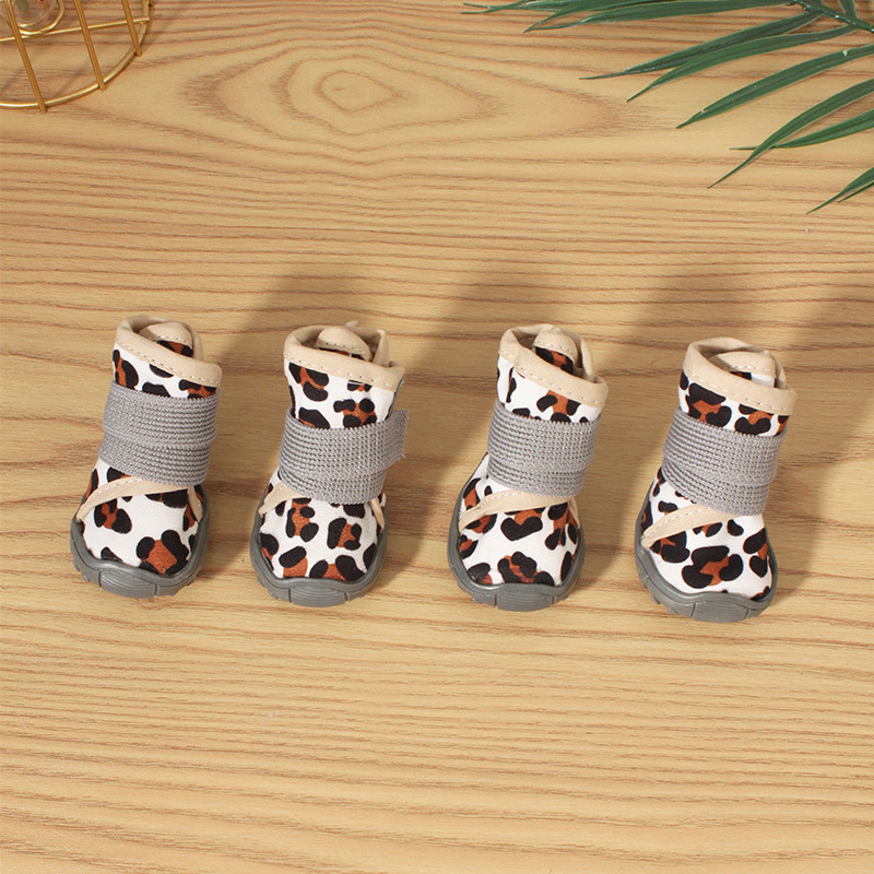 겨울 벨벳 스노우 부츠 [화이트 레오파드 프린트]