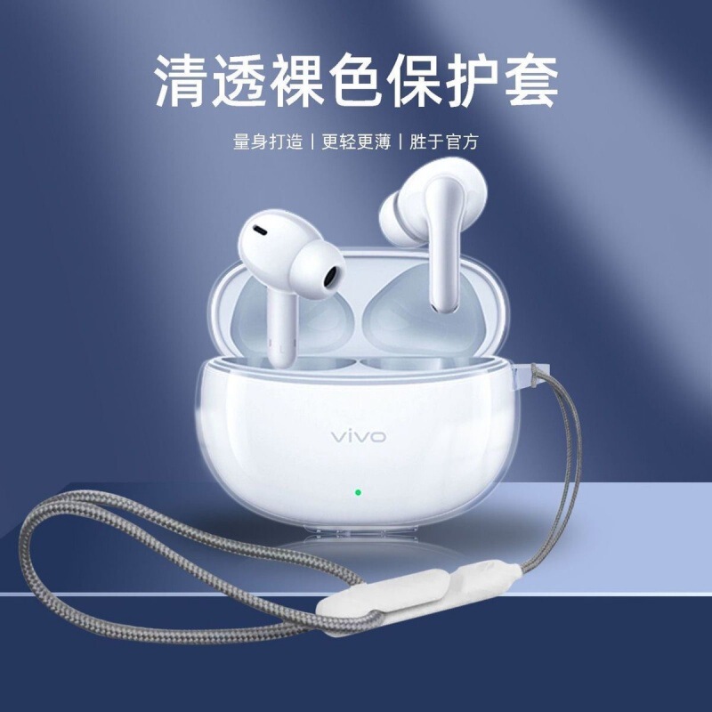 Suitable for Vivo Tws3e Earphone Case Protective Case tws3e Bluetooth Headset Transparent TPU All-Coverage Drop-Resistant Soft Case