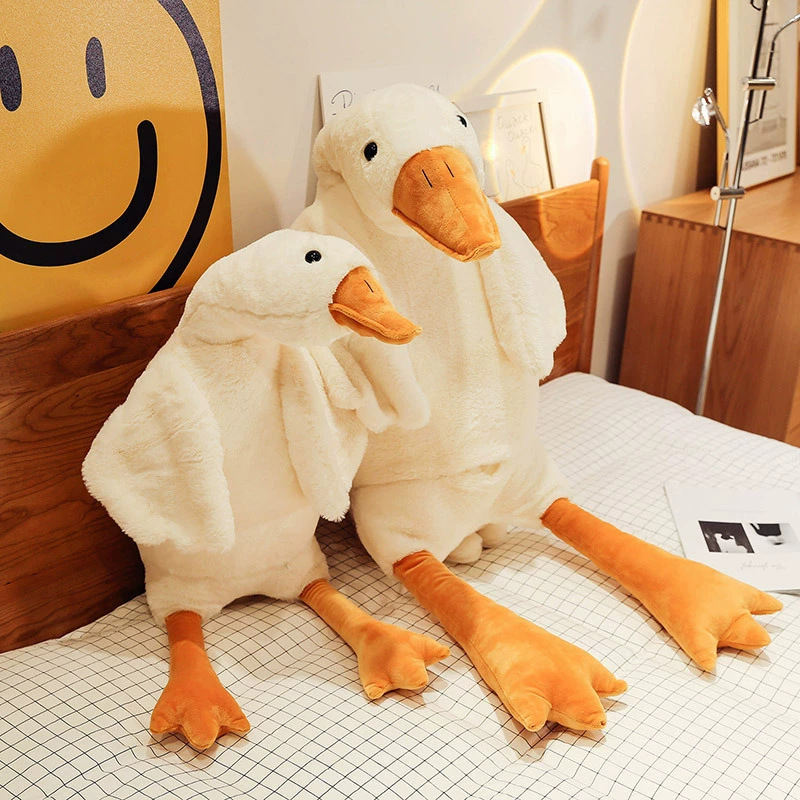 Cute gran gansos blancos almohada juguetes de peluche muñecas de ganso muñecas de tela muñeca dormir en la cama regalo de cumpleaños para chicas
