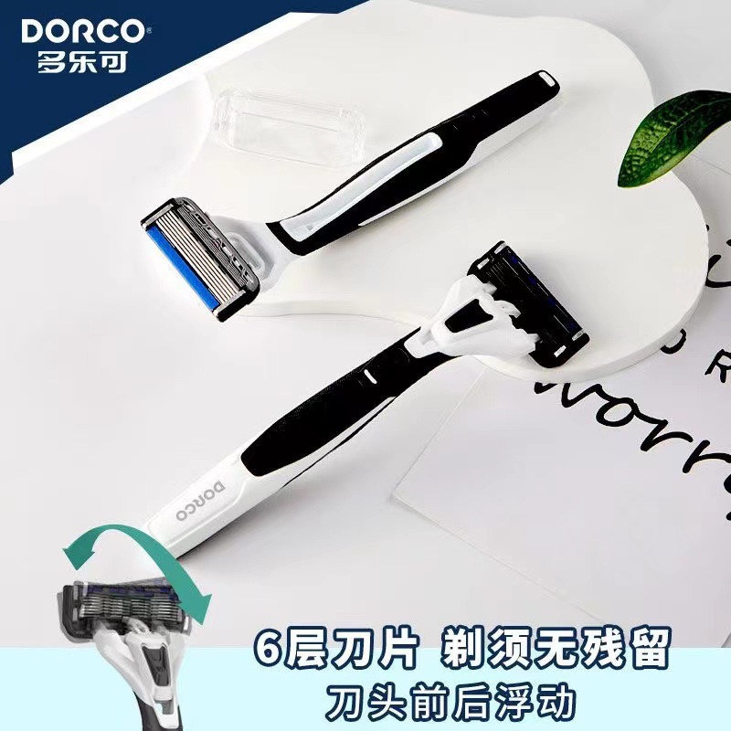 Dorco Manual Lightweight Razor Single-Pack Razor 6-Layer Blade Sxe100-1P