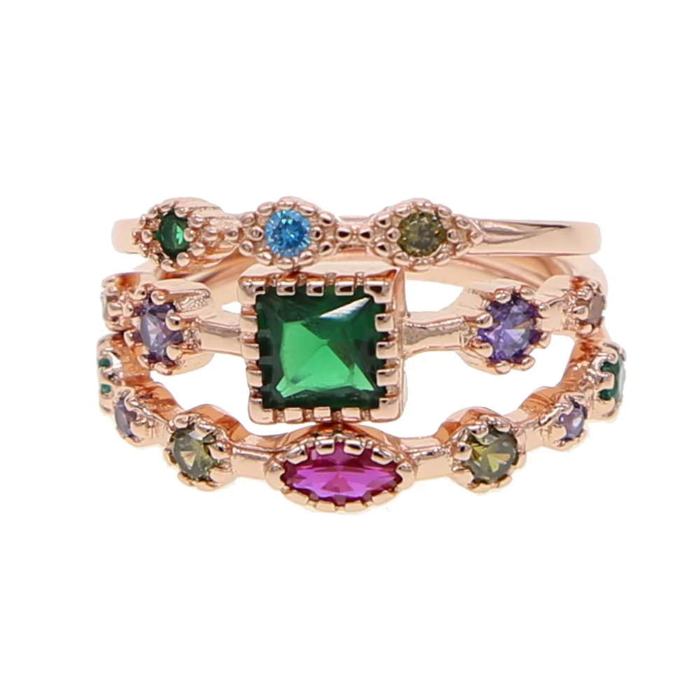 Damen Ring Set Mit Zirkonia Steinen Modisches Accessoire_voghion.com
