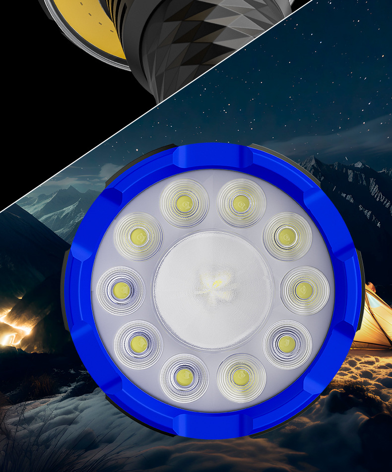 High-brightness rechargeable flashlight, long-lasting, laser-powered, waterproof, outdoor searchlight, long-range, ultra-bright torch