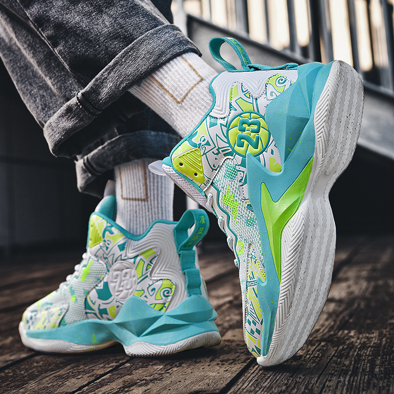 Live broadcast basketball men's new summer high top student casual sports shoes, running mesh shoes_voghion.com