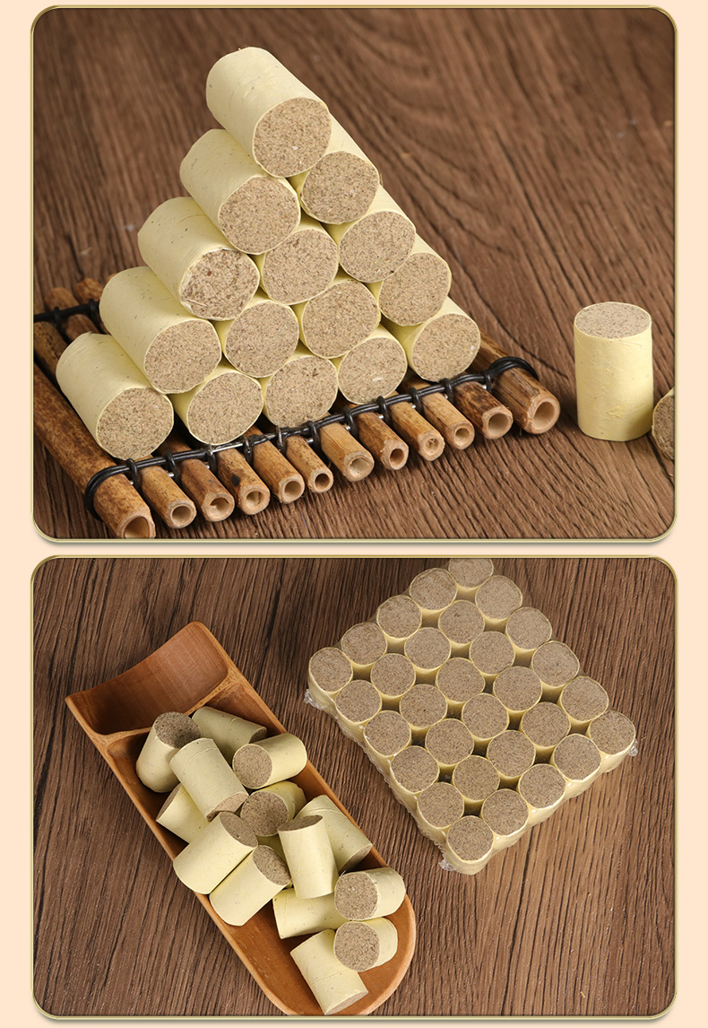 Moxa Sticks Ai Zhu 艾灸柱 Pure Mugwort Moxibustion Cones 1.5cm x 2.5cm 30 Pieces for Whole Body Warming preparation