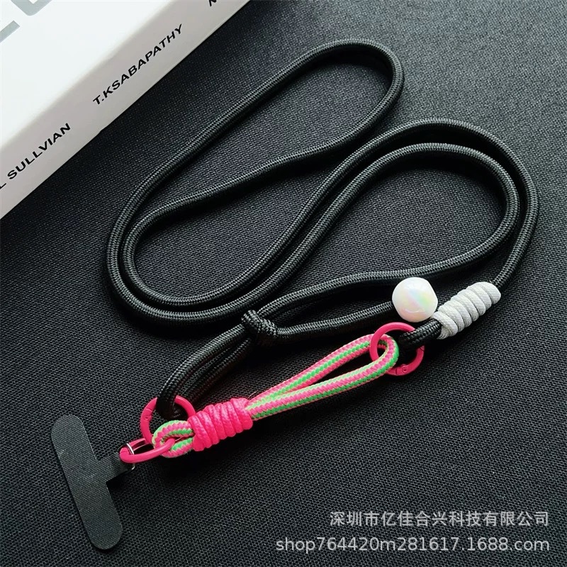 Nuevo cuello ajustable larga cuerda trenzada multifuncional cuerdas de empalme de muñeca estilo coreano de tendencia de pelota de color al aire libre a prueba de pérdida