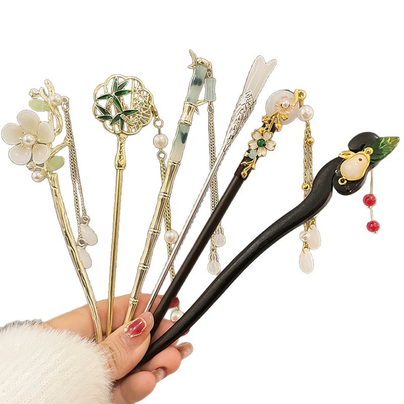 Antigua ropa de estilo Han adornamiento de cabello de mujer nuevo estilo chino clip de cabello paso agitando clip de cabello de alta sensibilidad a la fluidez clip de cabello de niños