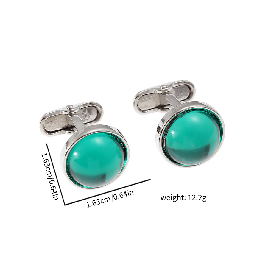 new round gemstone cufflinks fashion retro men's shirt cufflinks_voghion.com