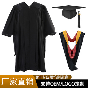 2025年美式学士服硕士全套梭织毕业典礼服学位服垂布披肩领子批发-阿里巴巴