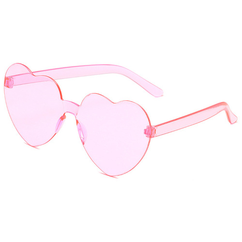 Transparent jelly color love sunglasses for men and women, heart-shaped sunglasses, cross-border European and American heart-shaped one-piece sunglasses