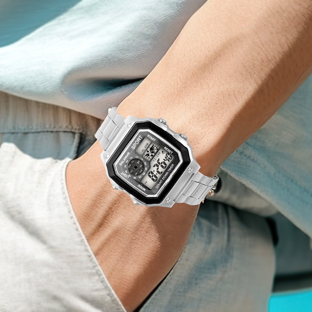 Nuevo cuadrado juvenil luz nocturna al aire libre relojes electrónicos relojes electrónicos de alarma de relojes electrónicos al por mayor