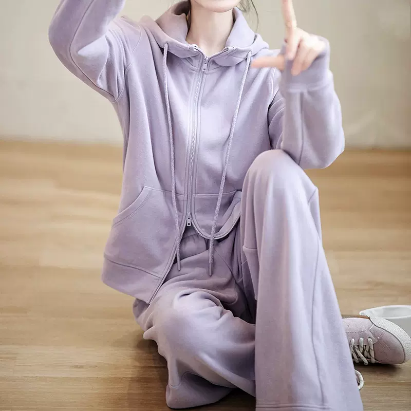 大喜|放轻松卫衣套装|天丝*醋酸秋季连帽卫衣/阔腿直筒裤2025秋冬