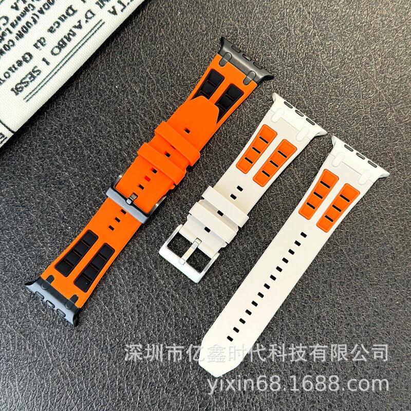 Yuedong Silicone Watch Strap Suitable for Apple Watch 9 10 11 iWatch Ultra Two-Color Breathable Sports Wristband Yuedong Silicone Watch Strap Suitable for Apple Watch 9 10 11 iWatch Ultra Two-Color Breathable Sports Wristband