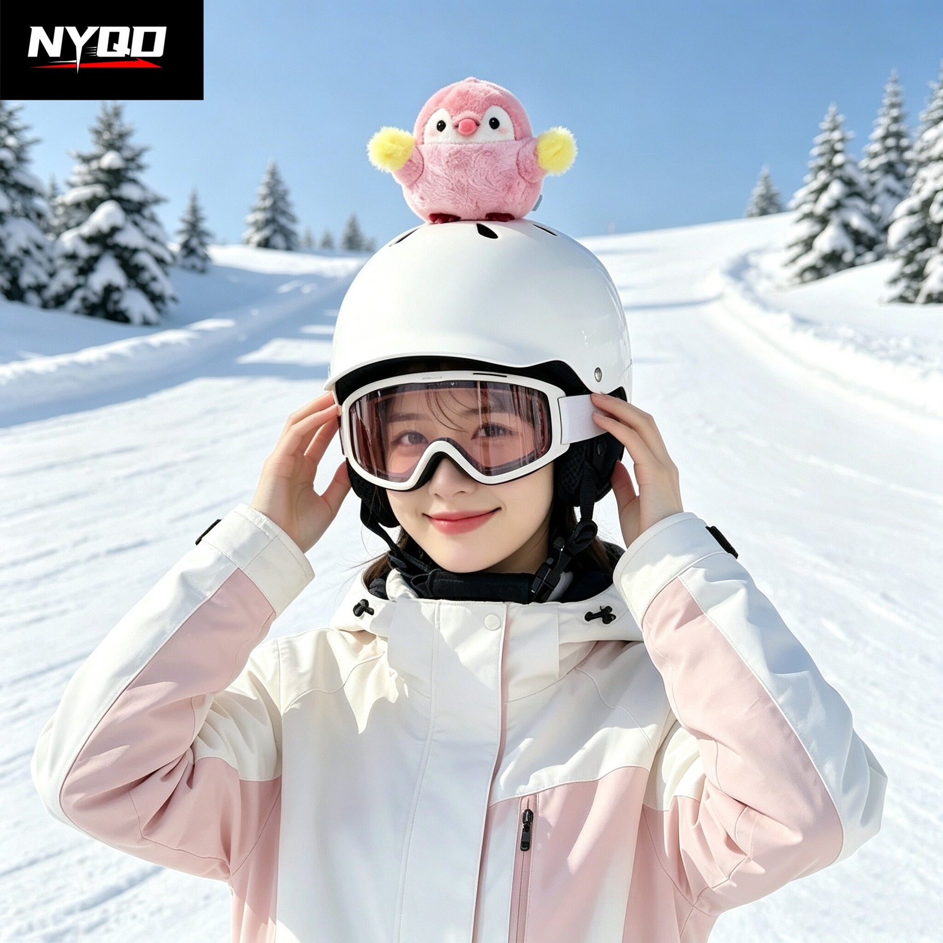 NYQD Little Penguin Ski Helmet Cute Soft Decorative Accessory for Snowboard, Electric Scooter, Motorcycle Riding, Unisex Helmet Accessory