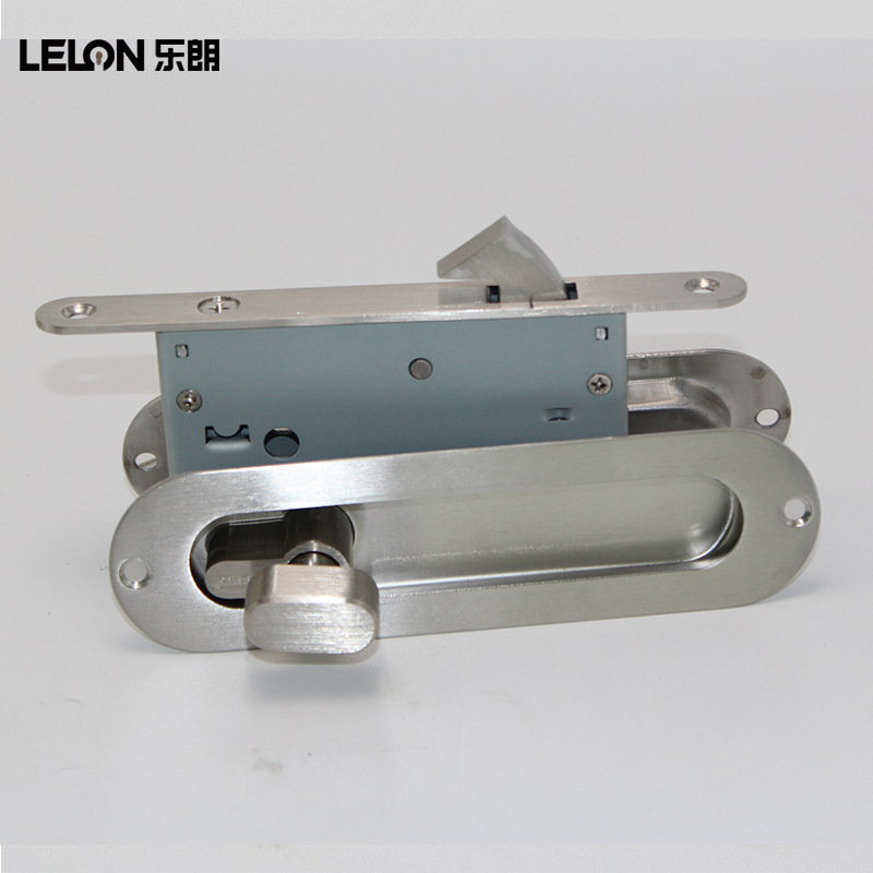 Lelang fábrica venta al por mayor 304 acero inoxidable puerta corredera cerradura 50 solo gancho push pull manija oculta cerradura puerta corredera con gancho cerradura oculta